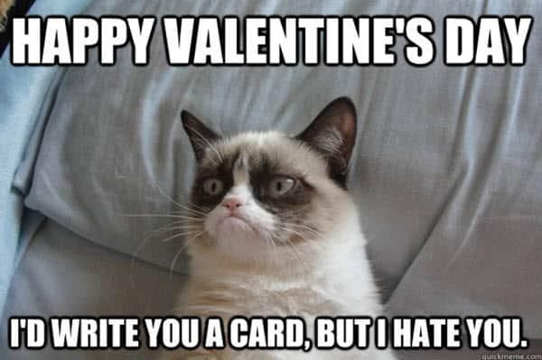 Grumpy cat Valentine meme