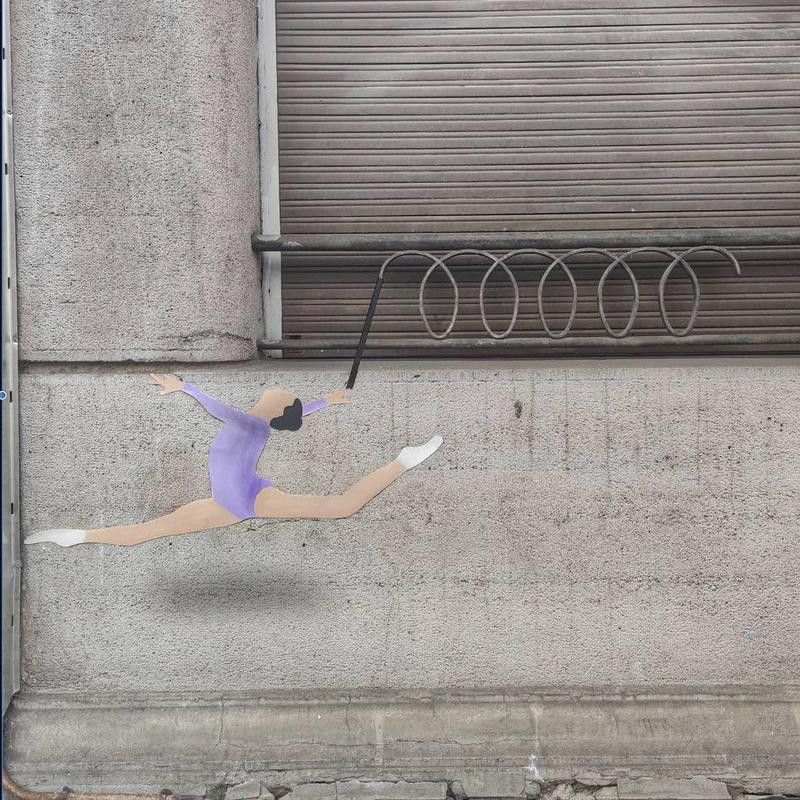 Gymnast urban art