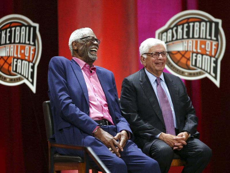 Hall of Famers Bill Russell and David Stern