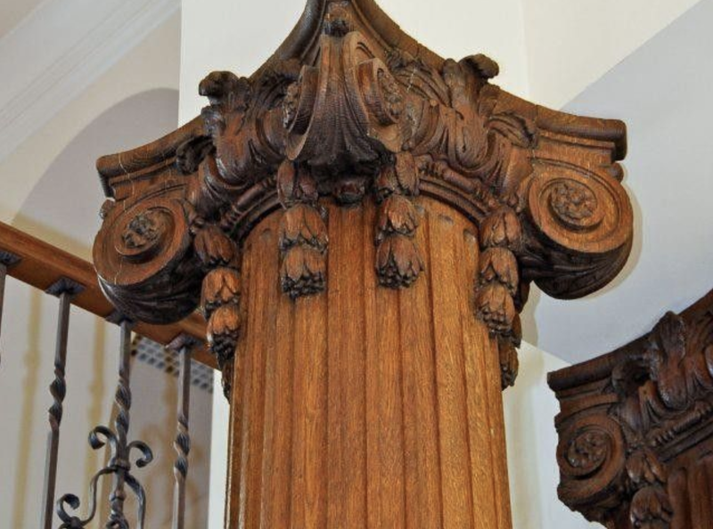 hand-carved capitals