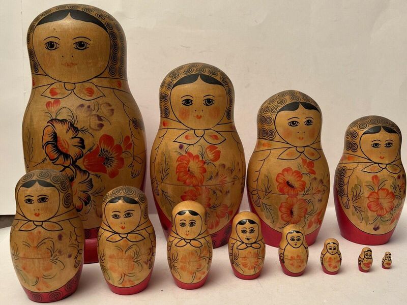 Hand Painted Russian Dolls from 1969