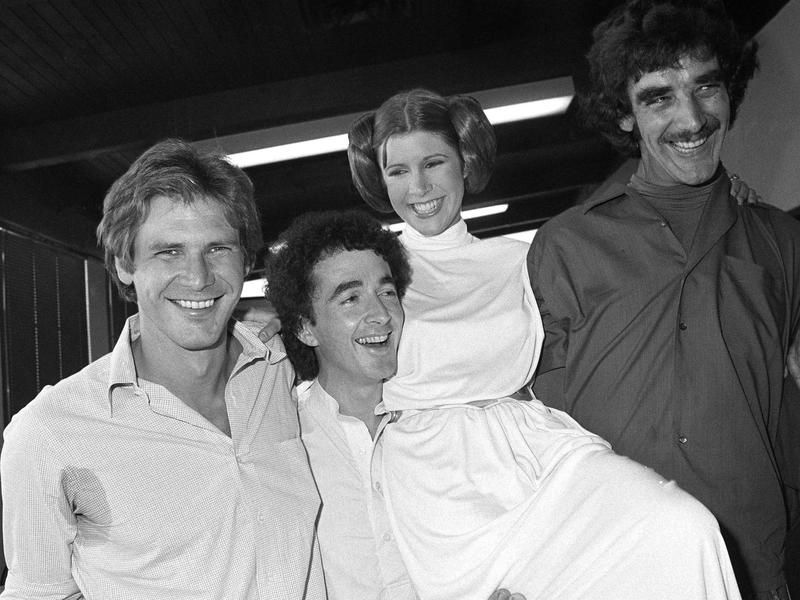 Harrison Ford, Anthony Daniels, Carrie Fisher and Peter Mayhew