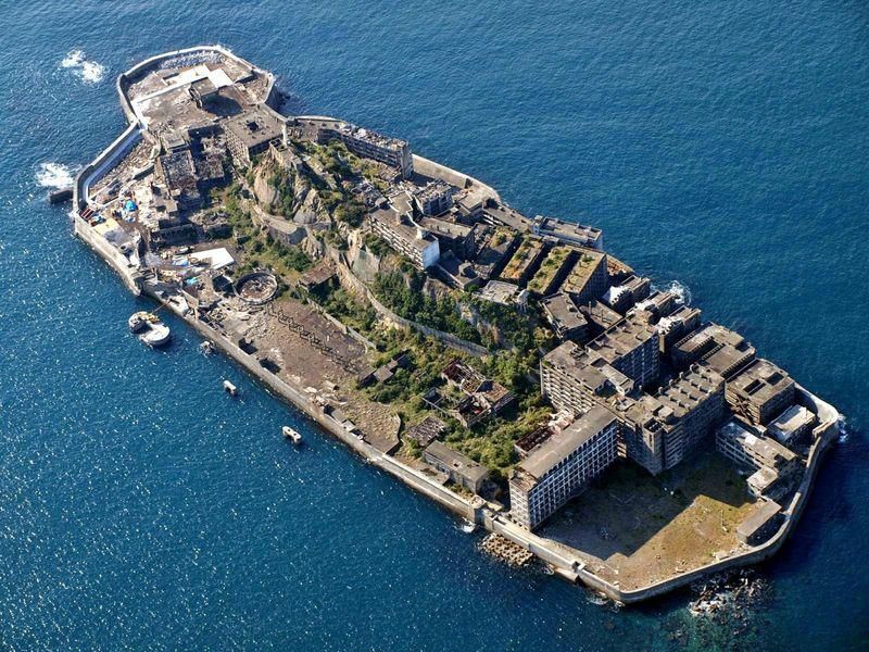 Hashima Island is a dangerous ghost town