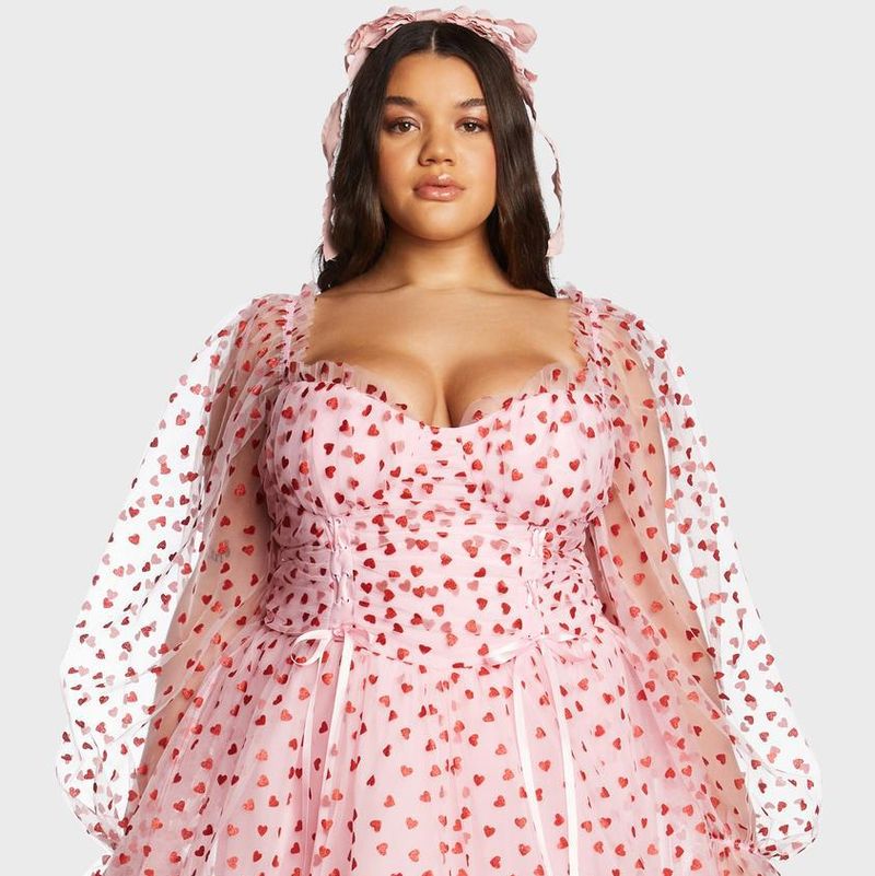 Heart pink dress