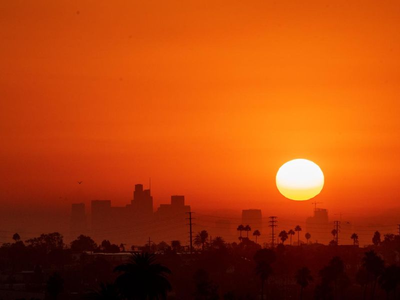 Heat Advisory Sunrise over Los Angeles