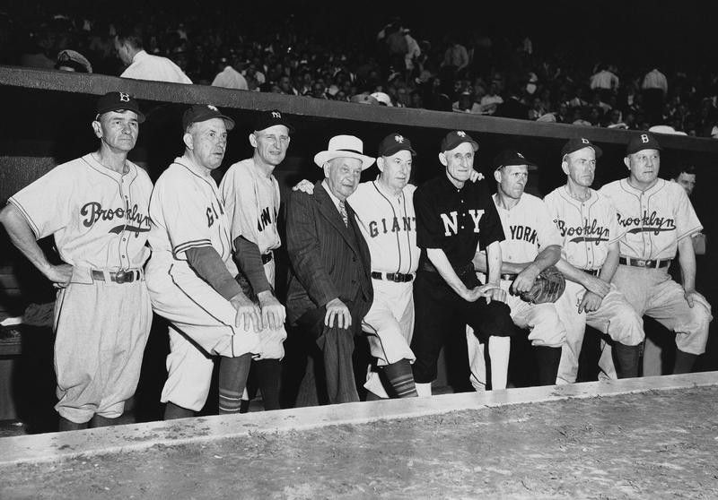 Herb Pennock with New York baseball heroes