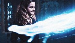 Hermione making a patronus
