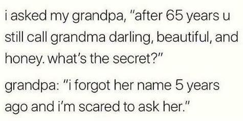 Hilarious grandpa forgot his wife's name