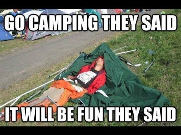 Hilarious tent fail meme