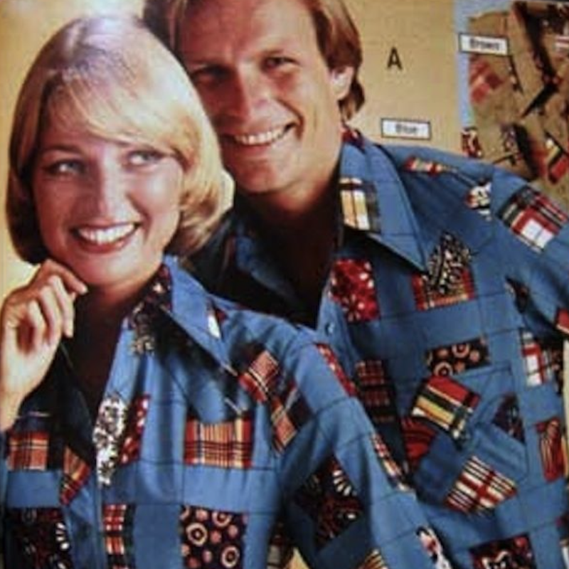 His and Hers matching 1970s outfits