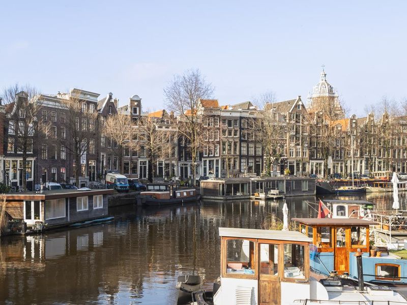 Historic canal houses in the old center of Amsterdam