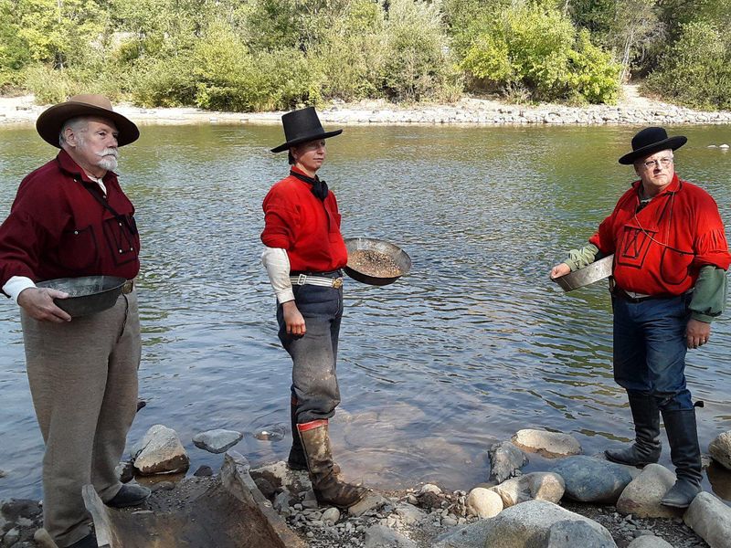 Historic gold miner reenactors at Marshall Gold Discovery State Historic Park