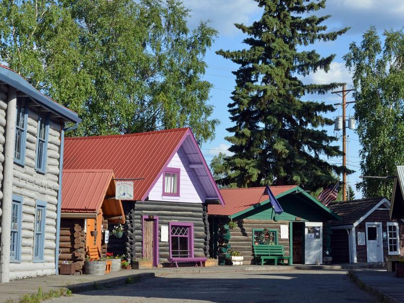 Historic Gold Rush Era houses in Fairbanks, Alaska