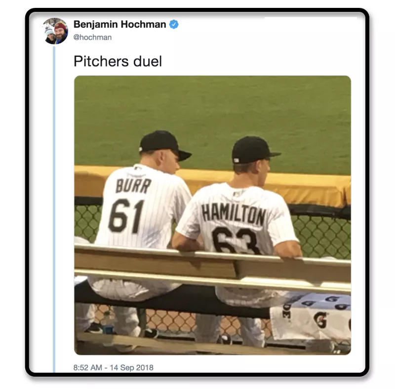 White Sox Pitchers Ryan Burr, Ian Hamilton Re-Create Historic Duel