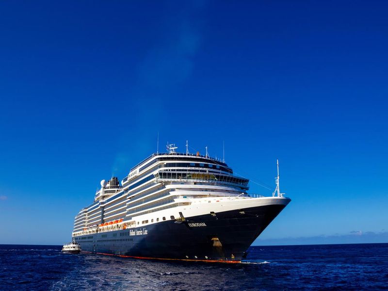 Holland America cruise ship Eurodam docked at sea