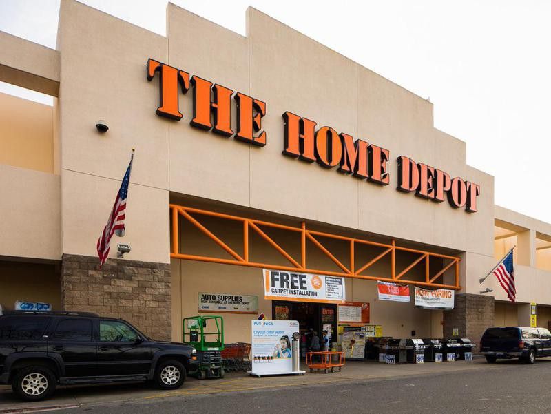 Home depot store entrance in Campbell, California
