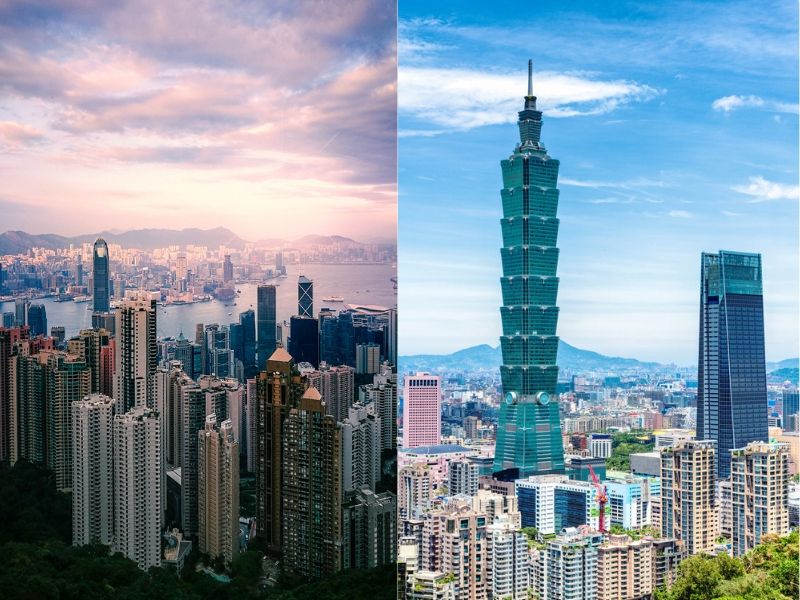 Hong Kong and Taipei