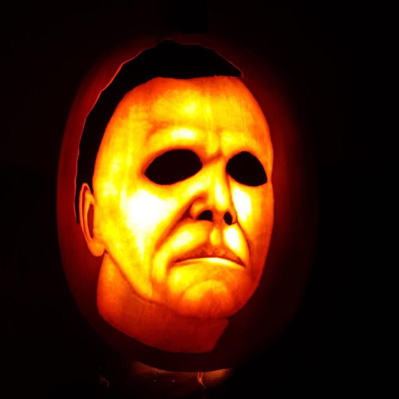 Horror film jack-o'-lantern face