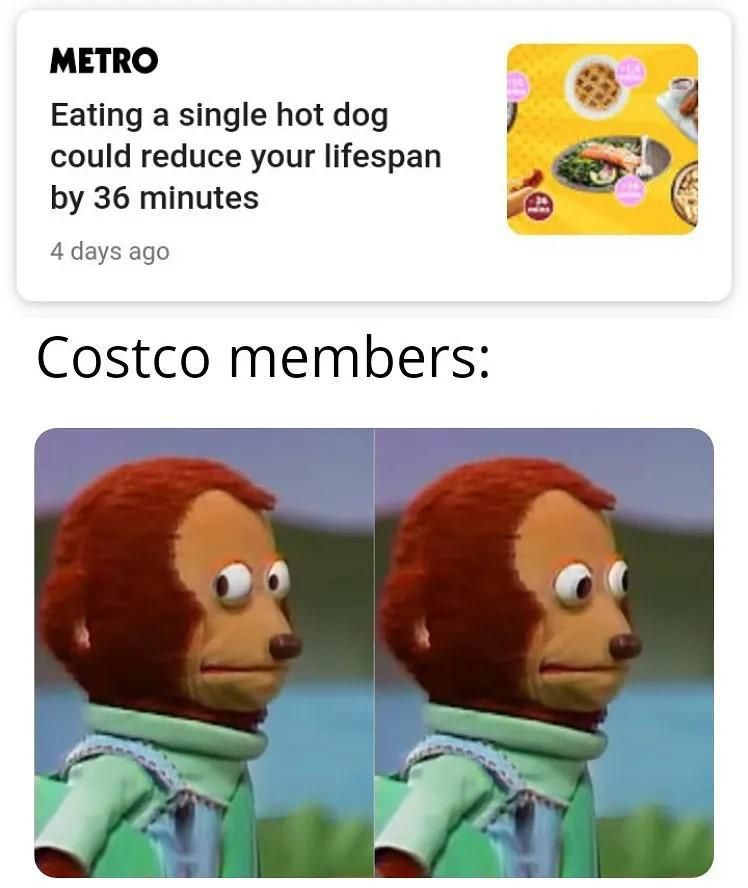 Hot dog costco meme