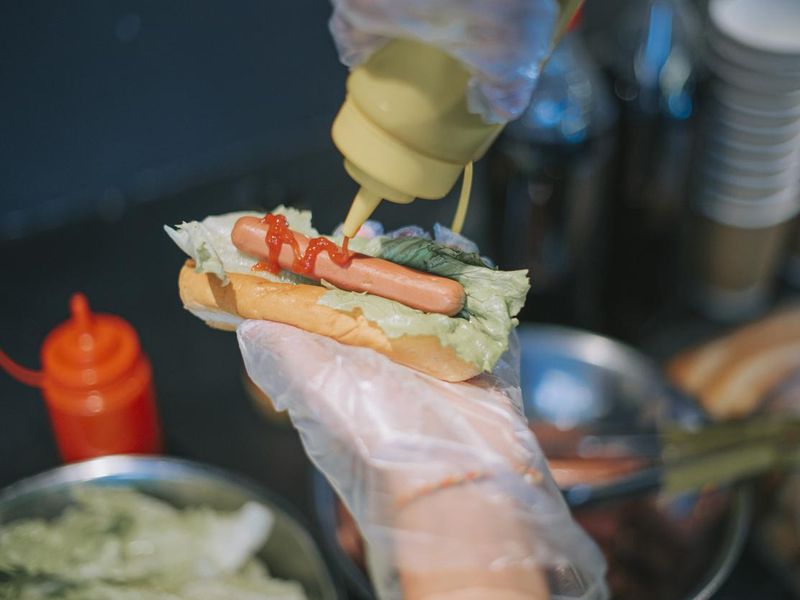 Hotdog sandwich at concession stand