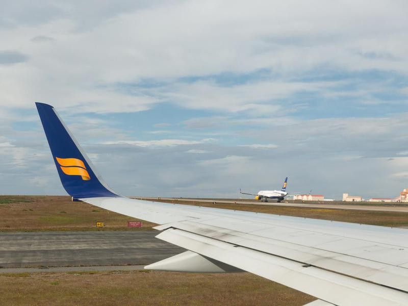 Icelandair planes at Reykjavik airport
