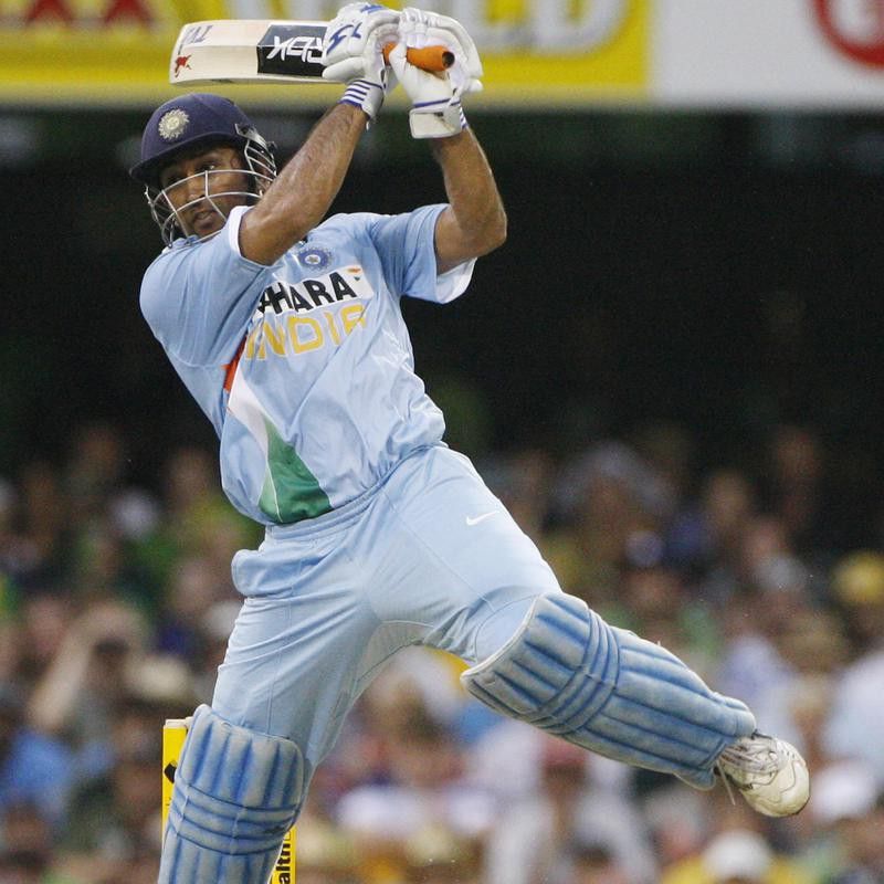Indian batsman MS Dhoni in action