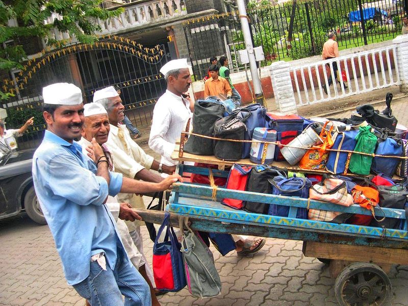 Indian dabbawalas or lunch box carriers