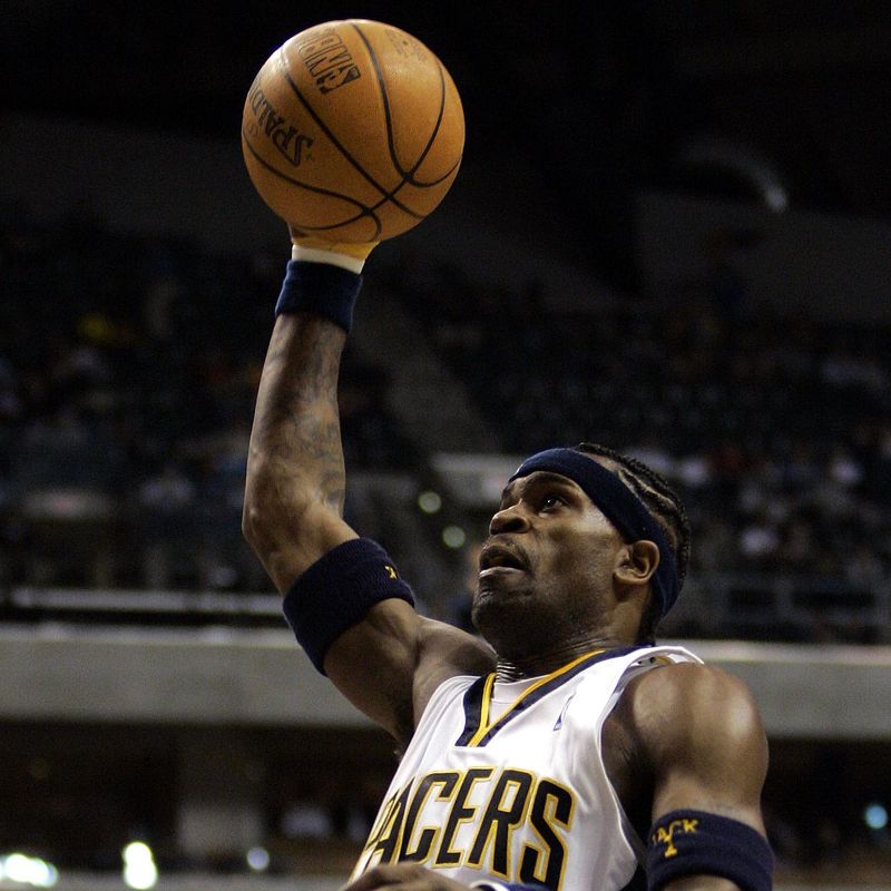 Indiana Pacers forward Stephen Jackson goes up for dunk