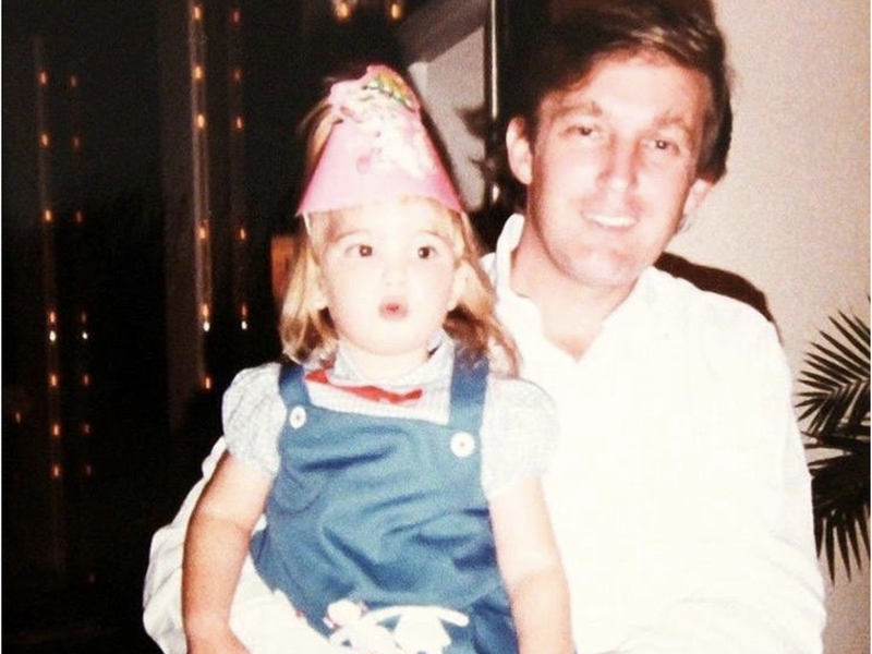 Ivanka as a young girl with her father, the future president.
