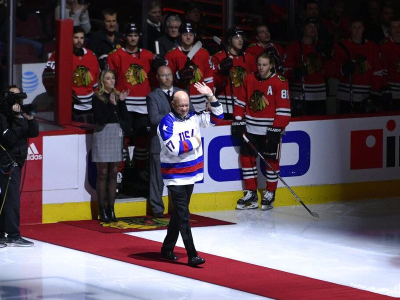 Jack O'Callahan honored at Chicago Blackhawks game