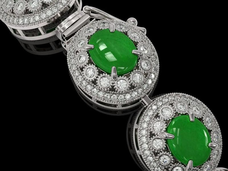 Jade and Diamond Victorian Bracelet