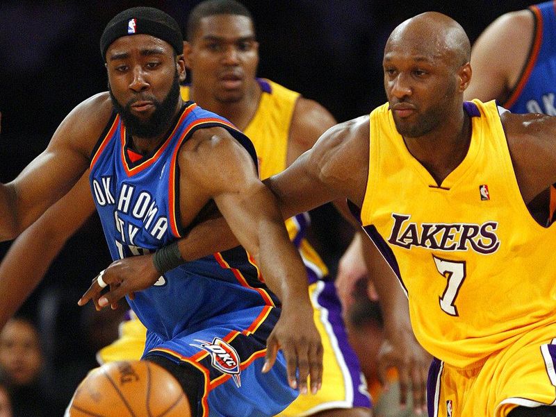 James Harden and Lamar Odom
