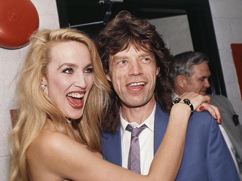 Jerry Hall and Mick Jagger in 1988