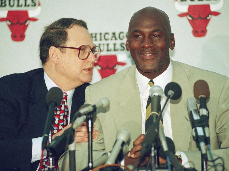 Jerry Reinsdorf and Michael Jordan