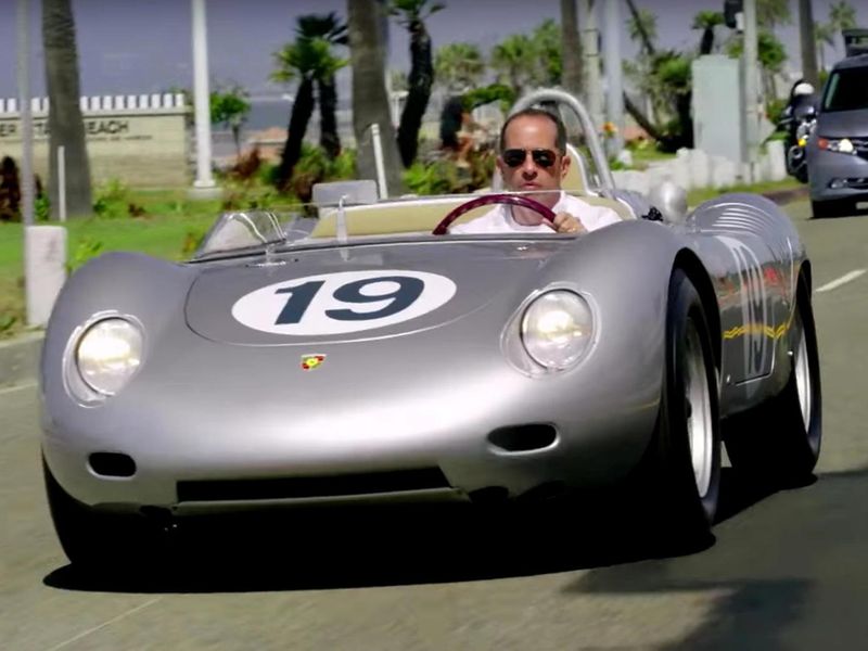 Jerry Seinfeld in a Porsche