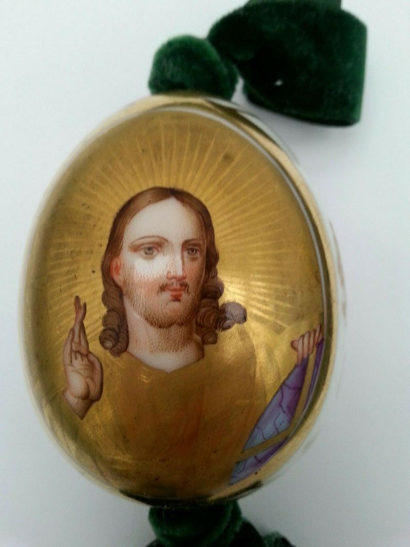 Jesus Imperial Russian Porcelain Easter Egg
