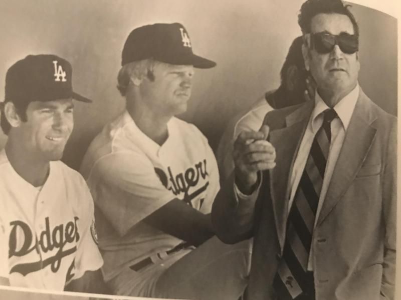 Jim Murray in Dodgers dugout
