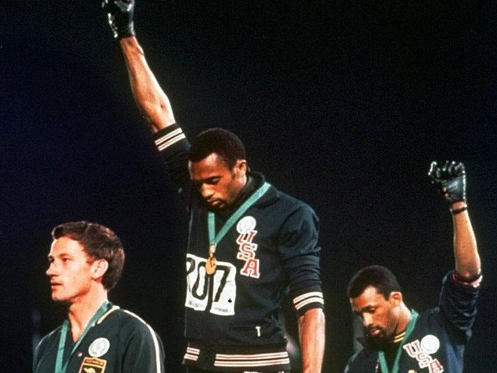 John Carlos and Tommie Smith human rights salute at 1968 Summer Olympics