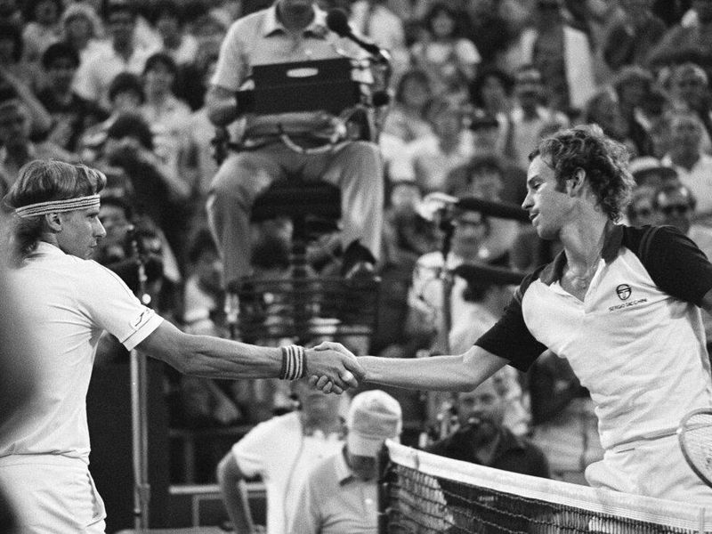 John McEnroe and Bjorn Borg in 1981