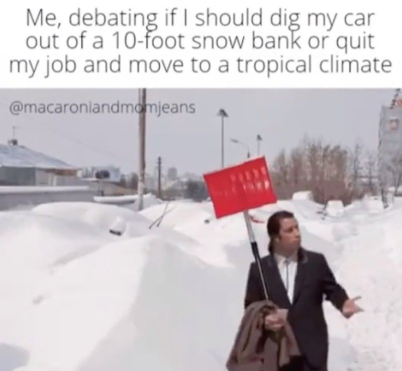 John Travolta in the snow meme