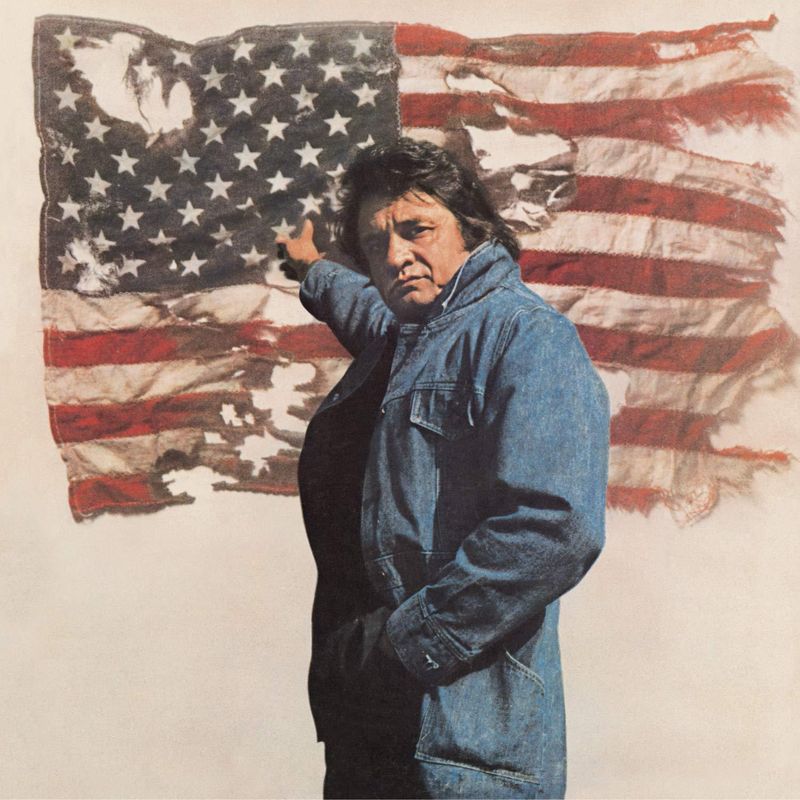 Johnny Cash's Ragged Old Flag single cover