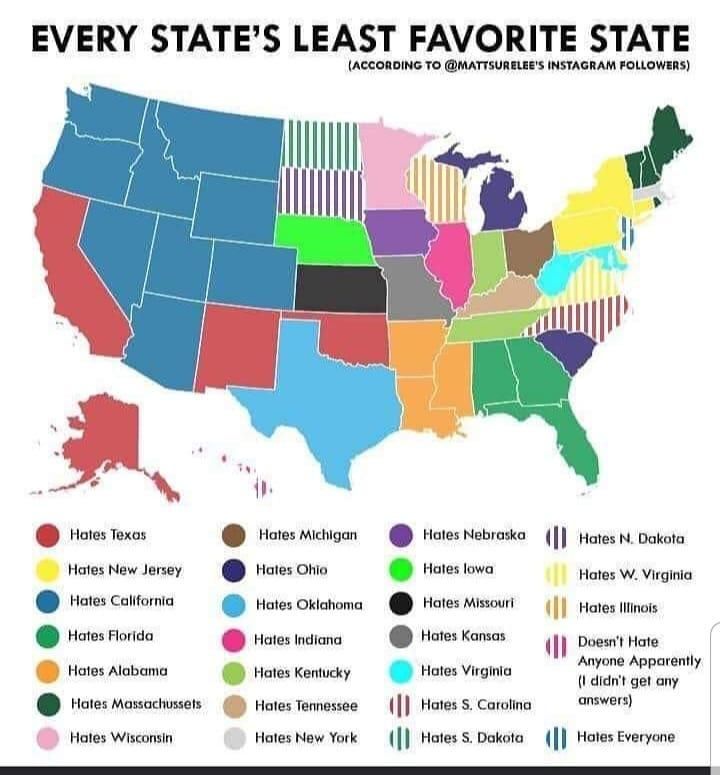 Joke map of the U.S.