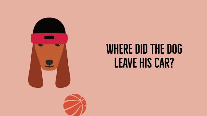Joke: Where did the dog leave his car?