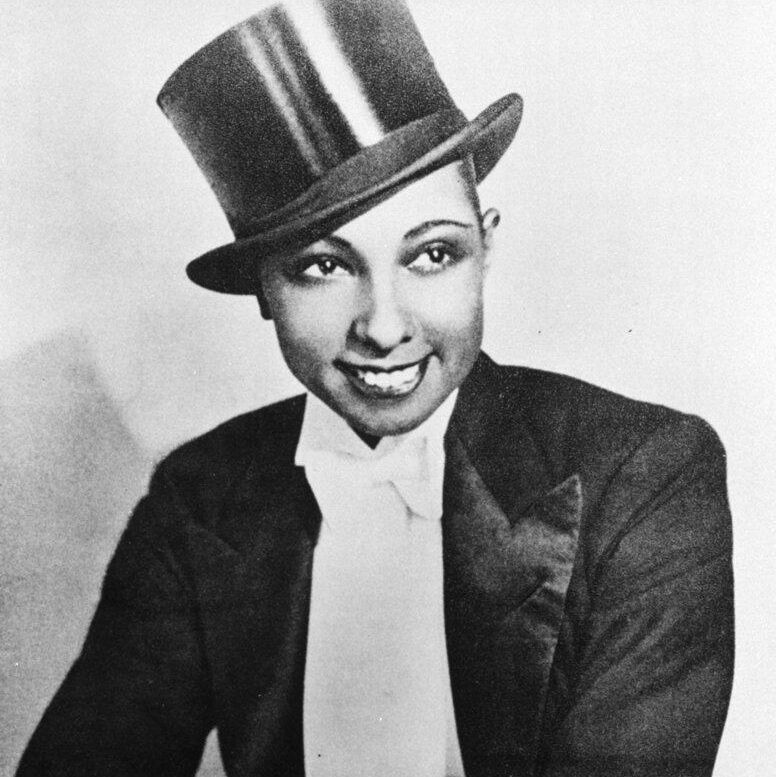 Josephine Baker in top hat and tails