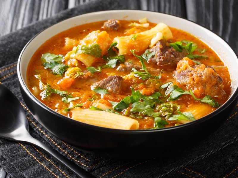 Joumou soup, or Haitian beef and pumpkin soup