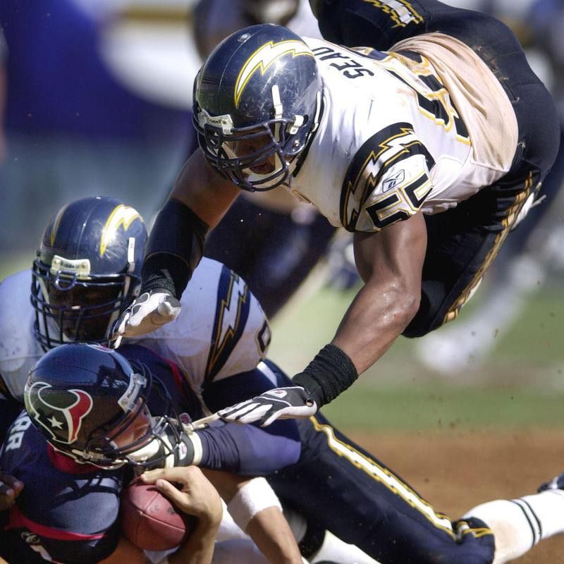 Junior Seau playing against the Houston Texans