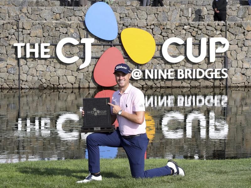 Justin Thomas after wining the 2019 CJ Cup