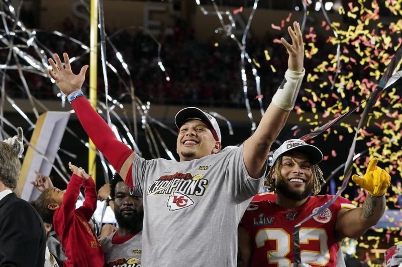 Kansas City Chiefs celebrate after winning Super Bowl LIV
