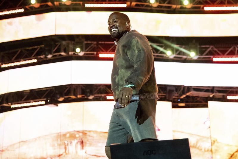 Kanye West performs with Kid Cudi at the Coachella Music & Arts Festival