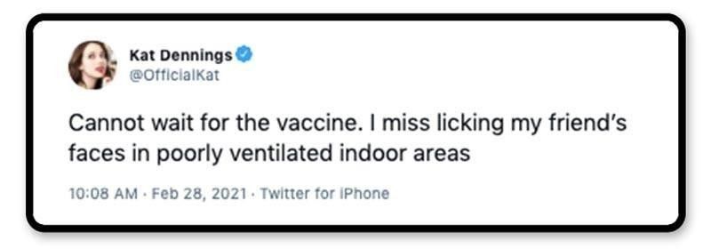 Kat Dennings tweet about the vaccine
